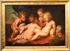 Baccanale di Putti - grande tela fiamminga VENDUTO